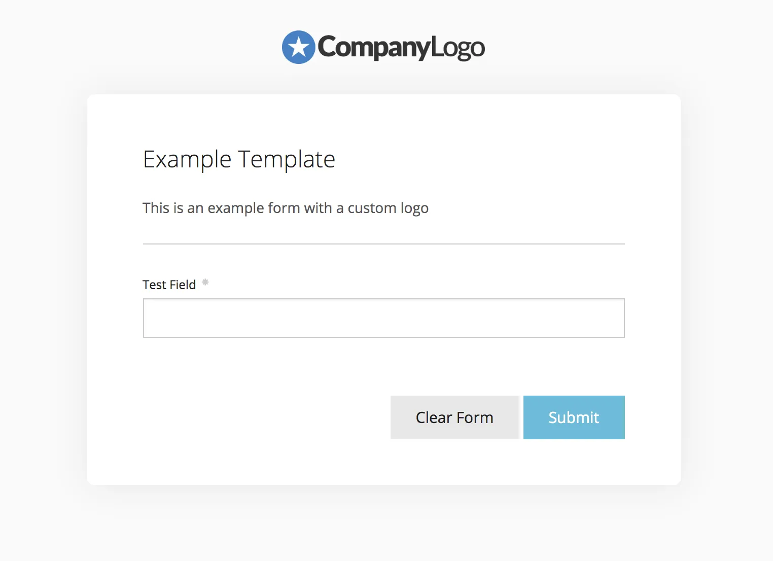 Form with custom logo