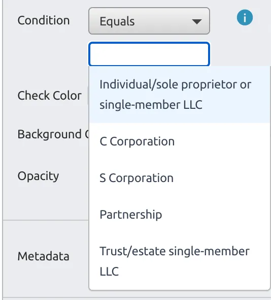 W-9 String Field Type